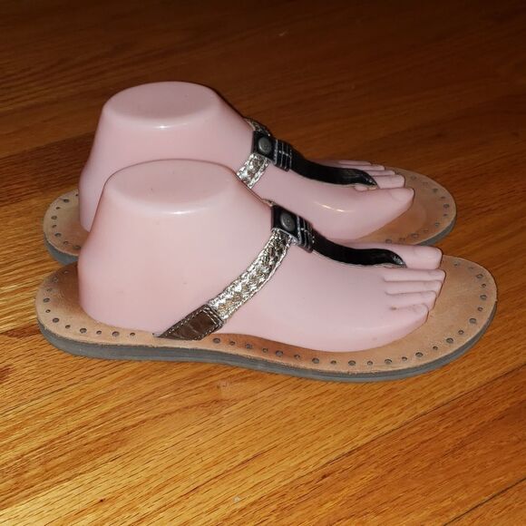 Ugg Silver Leather Sandals - Picture 1 of 6